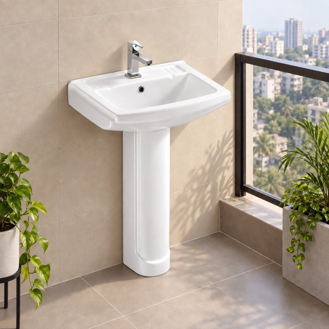 SOPHIA Washbasin with Pedestal - My Home Studio